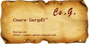 Csere Gergő névjegykártya